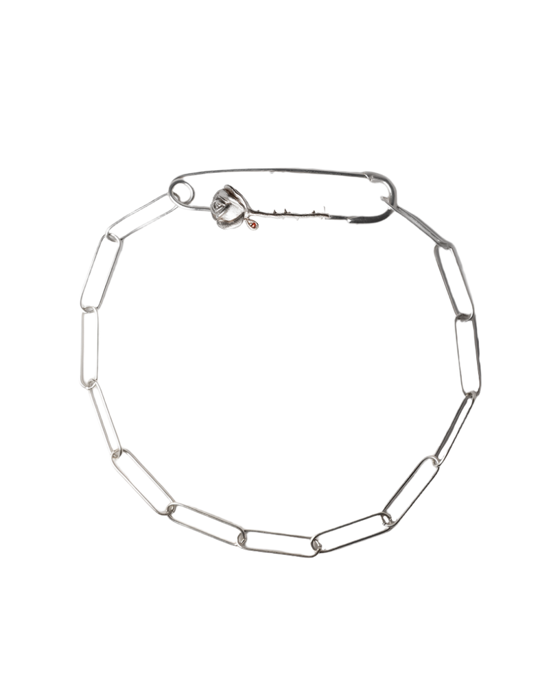 Crying Rose Pin Bracelet- Sterling Silver