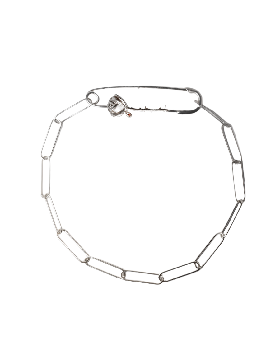 Crying Rose Pin Bracelet- Sterling Silver