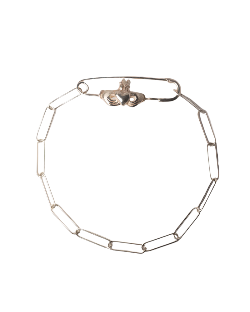 Claddagh Pin Bracelet- Sterling Silver
