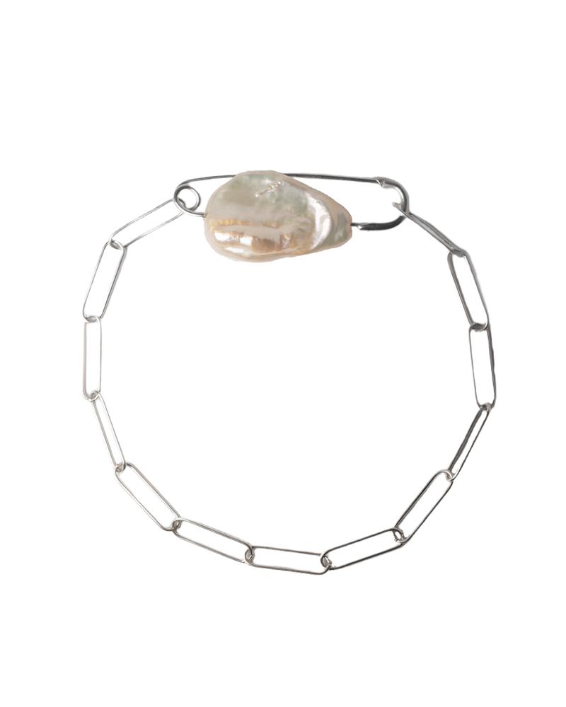 Pearl Pin Bracelet- Sterling Silver