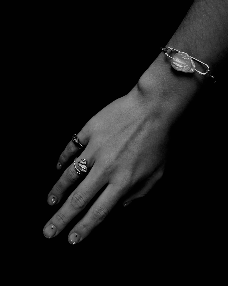 Pearl Pin Bracelet- Sterling Silver