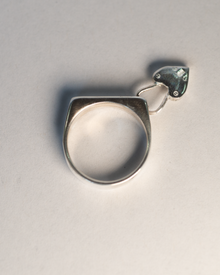 Pierced Padlock Signet Ring - Sterling Silver