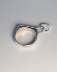 Pierced Padlock Signet Ring - Sterling Silver
