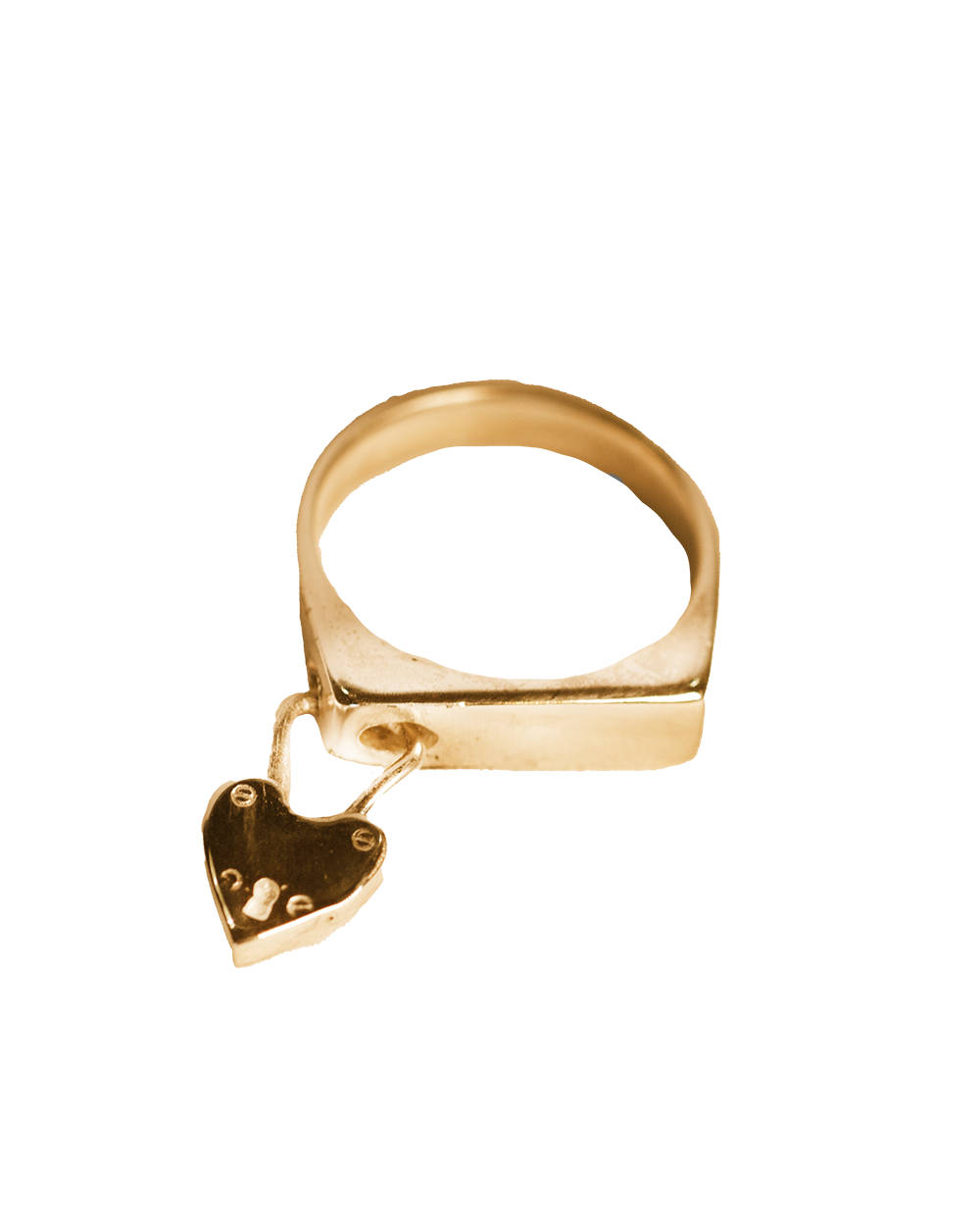 Pierced Padlock Signet Ring - Solid 9K Gold