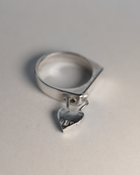 Pierced Padlock Signet Ring - Sterling Silver