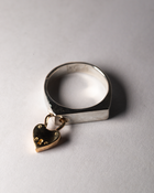 Pierced Padlock Signet Ring - Sterling Silver
