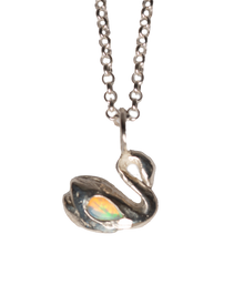 Swan & the Opal Necklace - Sterling Silver