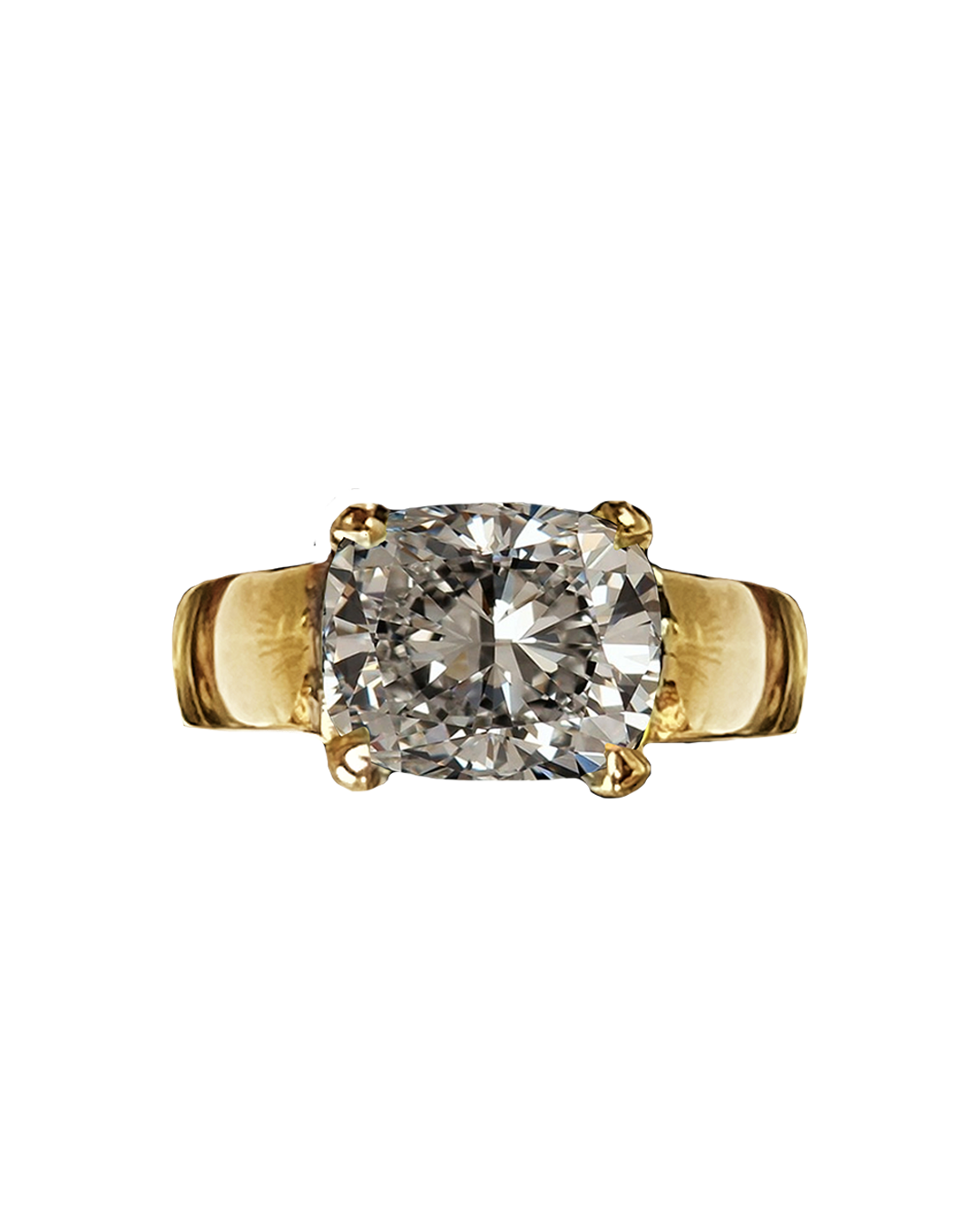Radiant Cut Diamond Ring - Solid Gold