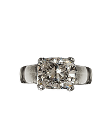 Radiant Cut Diamond Ring - Sterling Silver