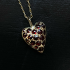 Encrusted Heart Necklace - Solid 9K Gold