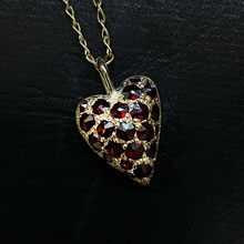 Encrusted Heart Necklace - Solid 9K Gold