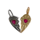Ruby Rays Matching Heart Necklaces