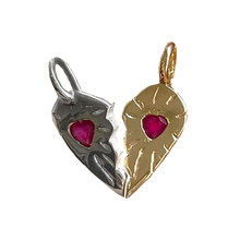 Ruby Rays Matching Heart Necklaces