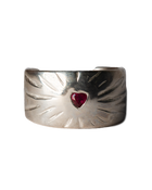 Ruby Rays Heart Ring - Sterling Silver