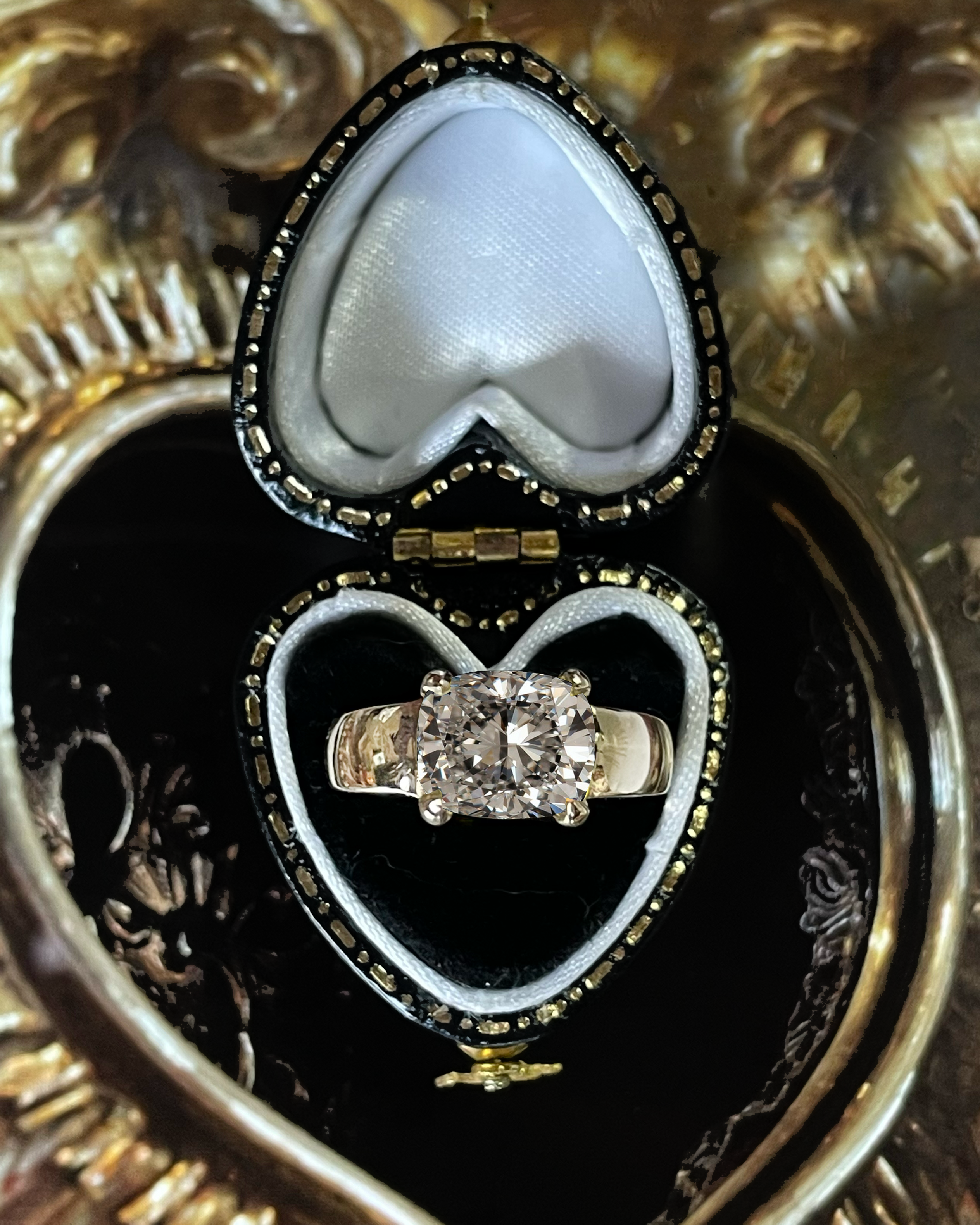Radiant Cut Diamond Ring - Solid Gold