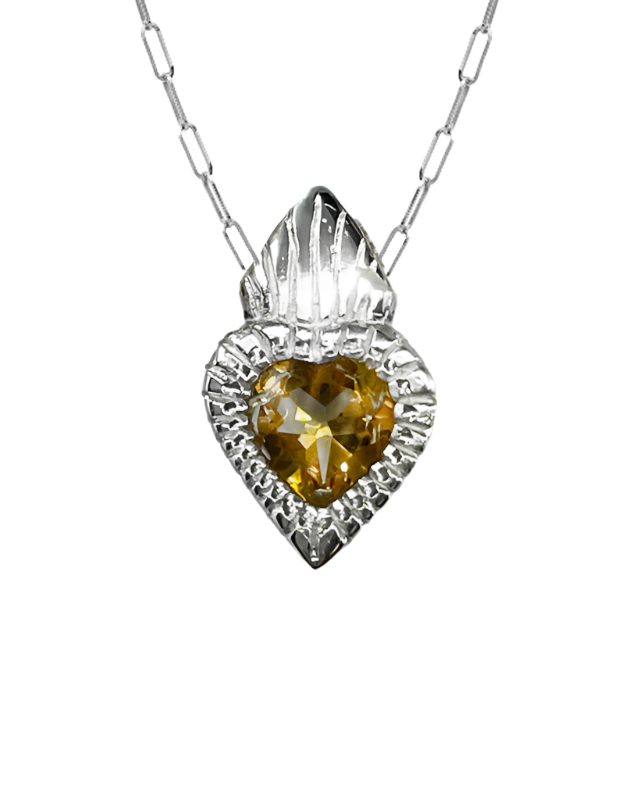 Burn My Heart Necklace - Sterling Silver
