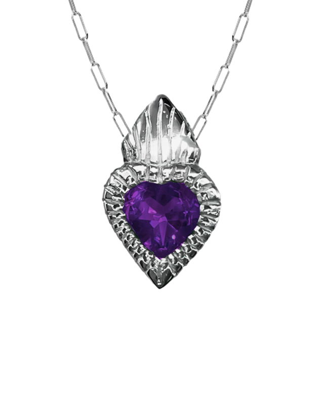 Burn My Heart Necklace - Sterling Silver