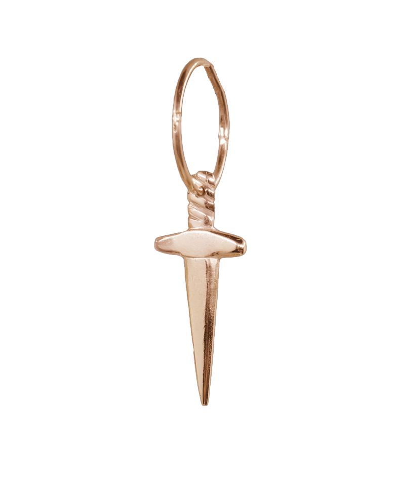 Dagger Earring - Solid 9K Rose Gold