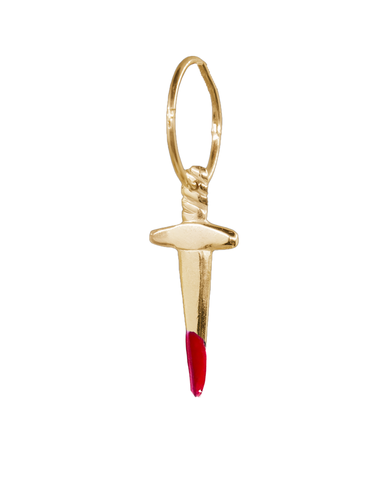 Dagger Earring - Solid 9K Gold