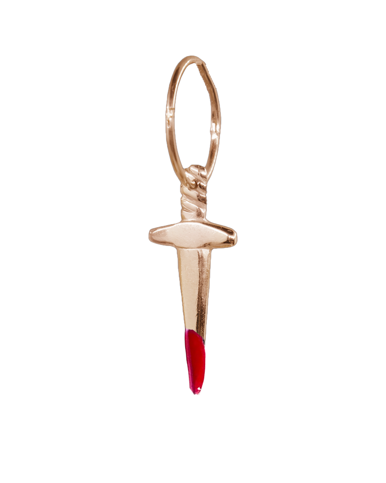 Dagger Earring - Solid 9K Rose Gold