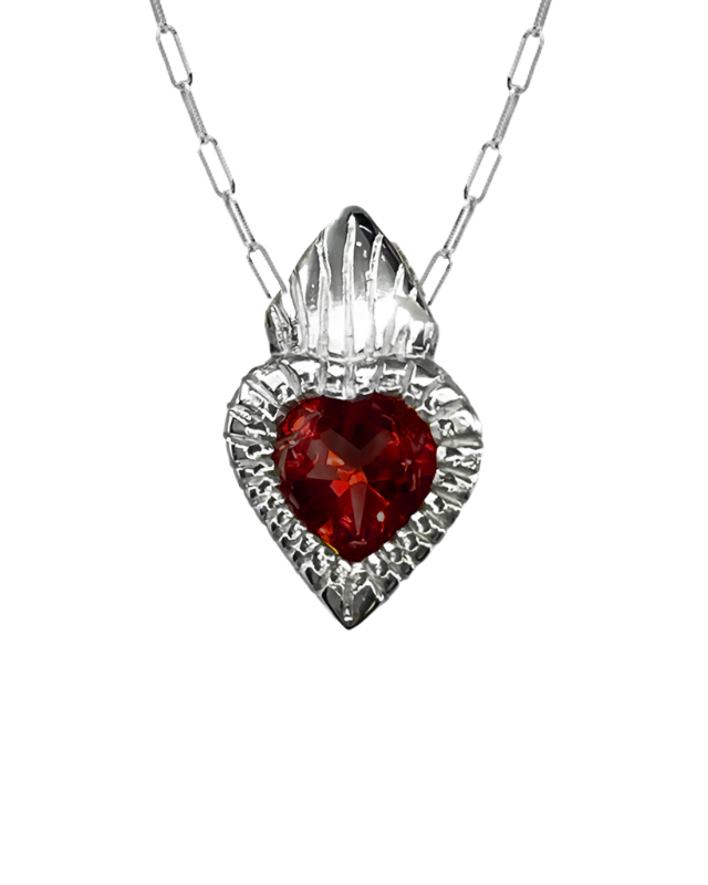Burn My Heart Necklace - Sterling Silver