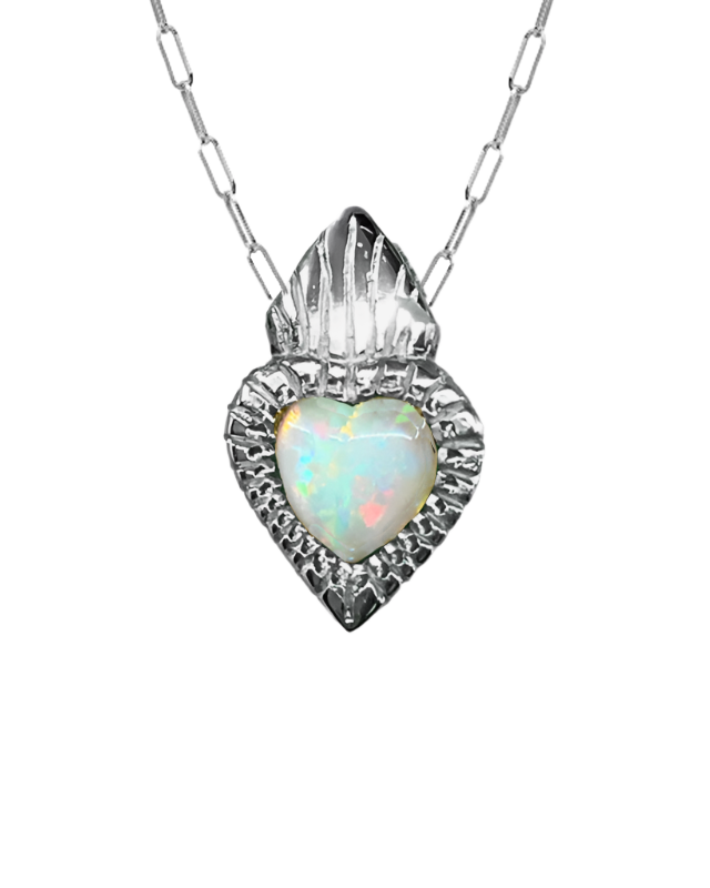 Burn My Heart Necklace - Sterling Silver