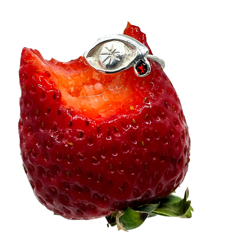 Crying Eye with Crystal Tear Ring