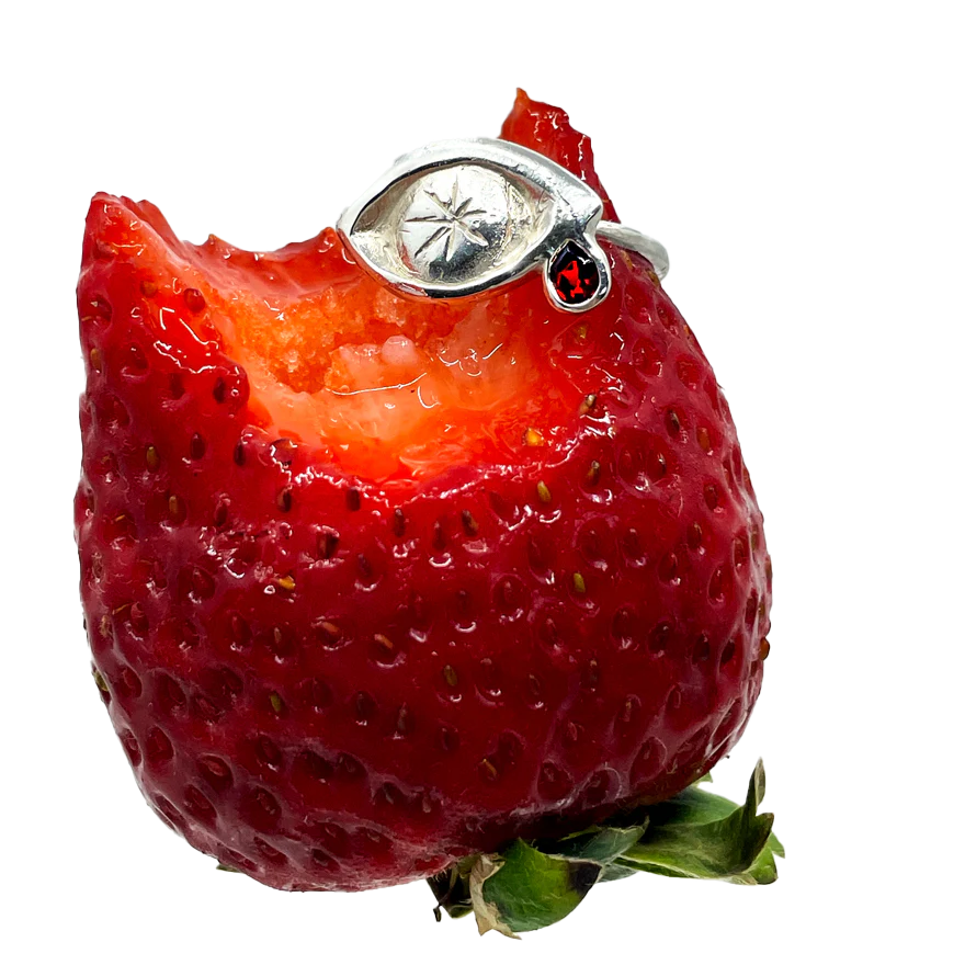 Crying Eye with Crystal Tear Ring