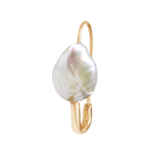 Freshwater Pearl Safety Pin Earring - Solid 9K Gold