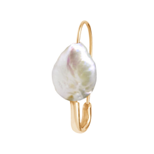 Freshwater Pearl Safety Pin Earring - Solid 9K Gold