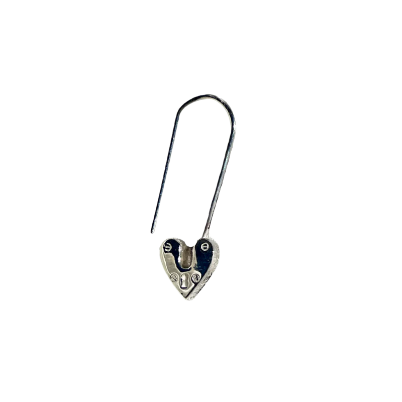 Birthstone Little Heart Padlock - Sterling Silver