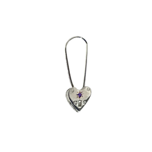 Birthstone Little Heart Padlock - Sterling Silver