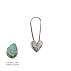 Birthstone Little Heart Padlock - Sterling Silver