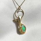 Serpent & the Opal Necklace - Solid 9K Gold