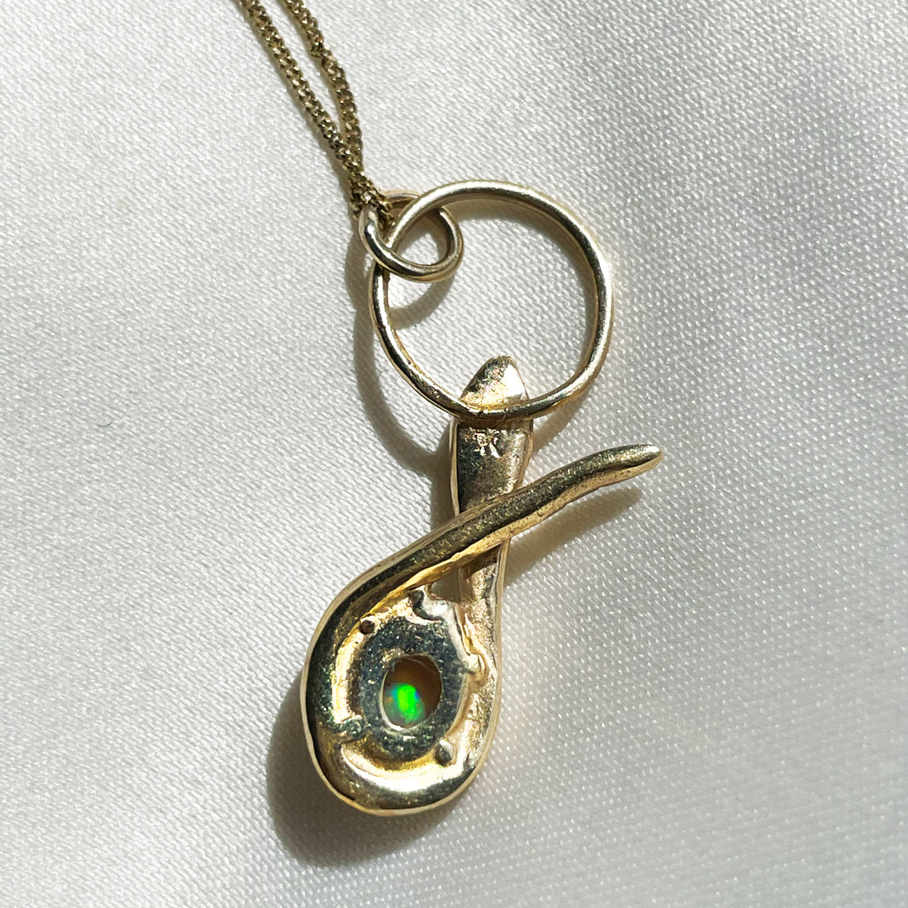 Serpent & the Opal Necklace - Solid 9K Gold