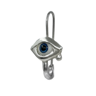 Glass Eye Safety Pin Earring - Sterling Silver