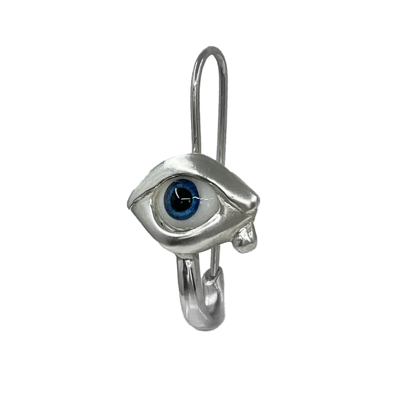 Glass Eye Safety Pin Earring