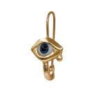 Glass Eye Safety Pin Earring - Solid 9K Gold