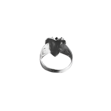 Encrusted Heart Ring - Sterling Silver