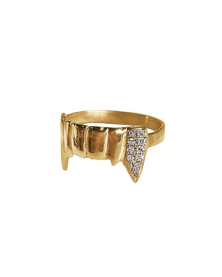 Diamond Le'Petit Fang Ring - Solid 9K Gold