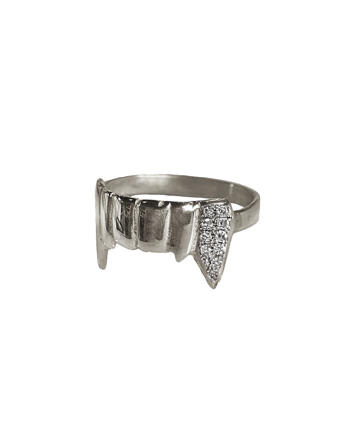 Diamond Le'Petit Fang Ring - Sterling Silver
