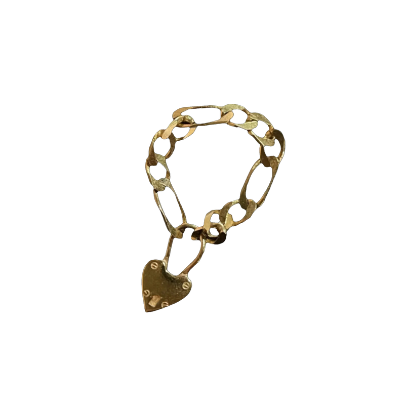 Chain My Heart Padlock Fidget Chain Ring - 9K Solid Gold