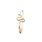 Ophidian Birthstone Safety Pin Earring - Solid 9K Gold