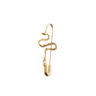 Ophidian Birthstone Safety Pin Earring - Solid 9K Gold