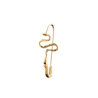 Ophidian Birthstone Safety Pin Earring - Solid 9K Gold