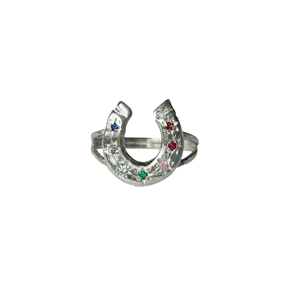 Horseshoe Seven Stones Ring - Sterling Silver