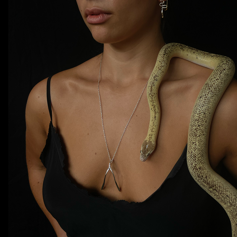 Wishbone Necklace - Solid 9K Gold
