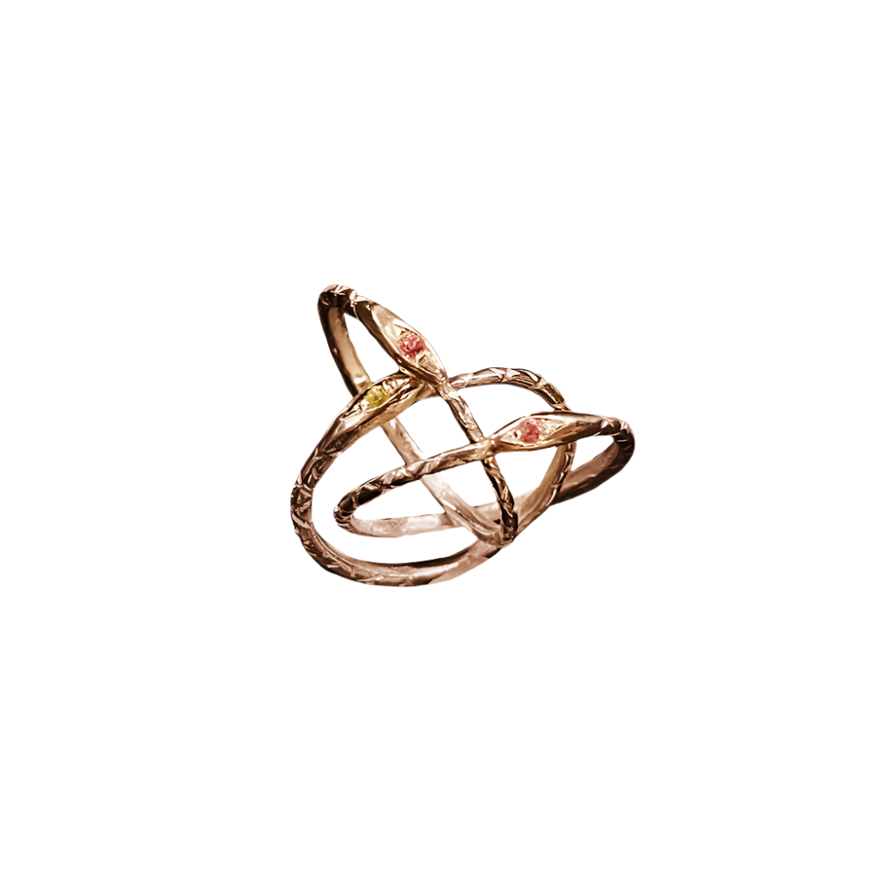 Ouroboros Trinity Serpents Ring - Solid 9K Gold