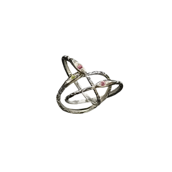 Ouroboros Trinity Serpents Ring - Sterling Silver