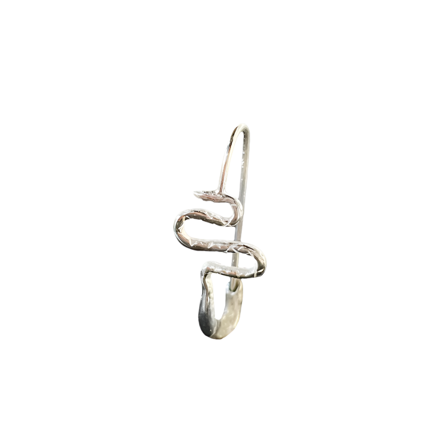 Ophidian Safety Pin Earring - Sterling Silver